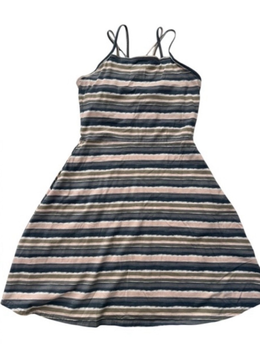 Pact Casual Striped Dress - Navy, Beige, White